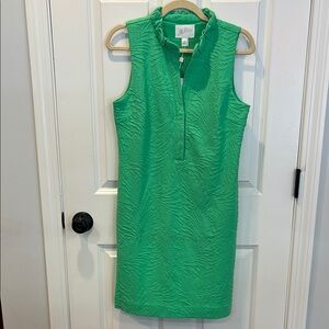 Lilly Pulitzer Elsey Shift Dress Size Medium Green Jacquard